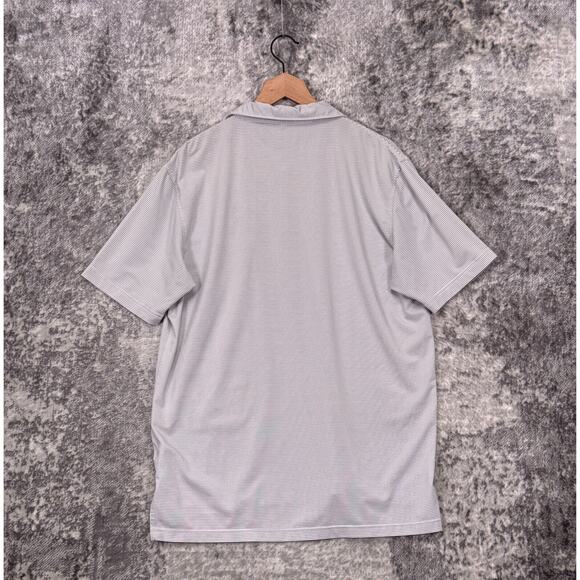 Peter Millar Polo Shirt Medium Mens Summer Comfort White Striped Golf - Picture 3 of 8